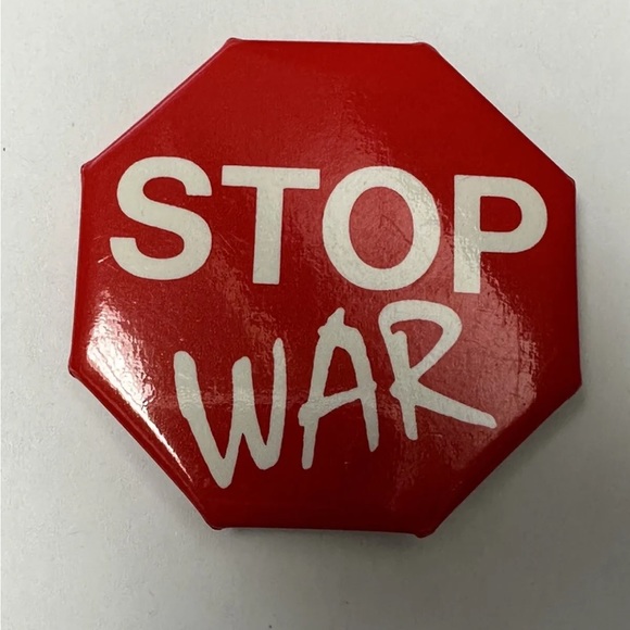 Vintage STOP WAR! Pinback Button 2.25”-Anti-War Peace Protest Political - Picture 3 of 5